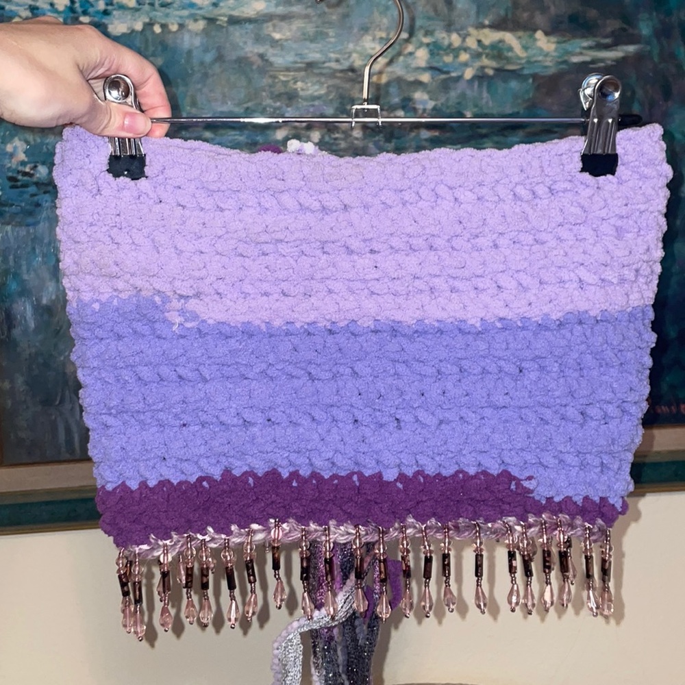 Handmade soft plush crochet strapless top